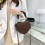 Sac à motif cœur avec finition matelassée marron