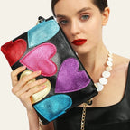 Sac à motifs de cœurs aux couleurs multiples