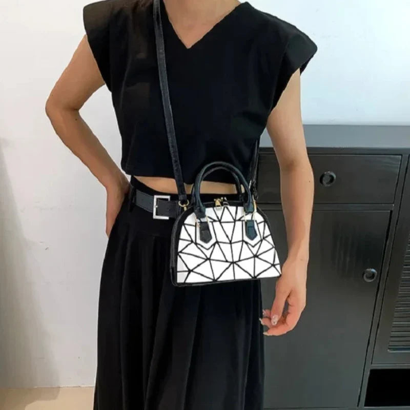 Sac à motifs géométriques avec finition matelassée