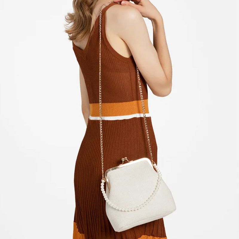 Sac à poignée en perles au style élégant