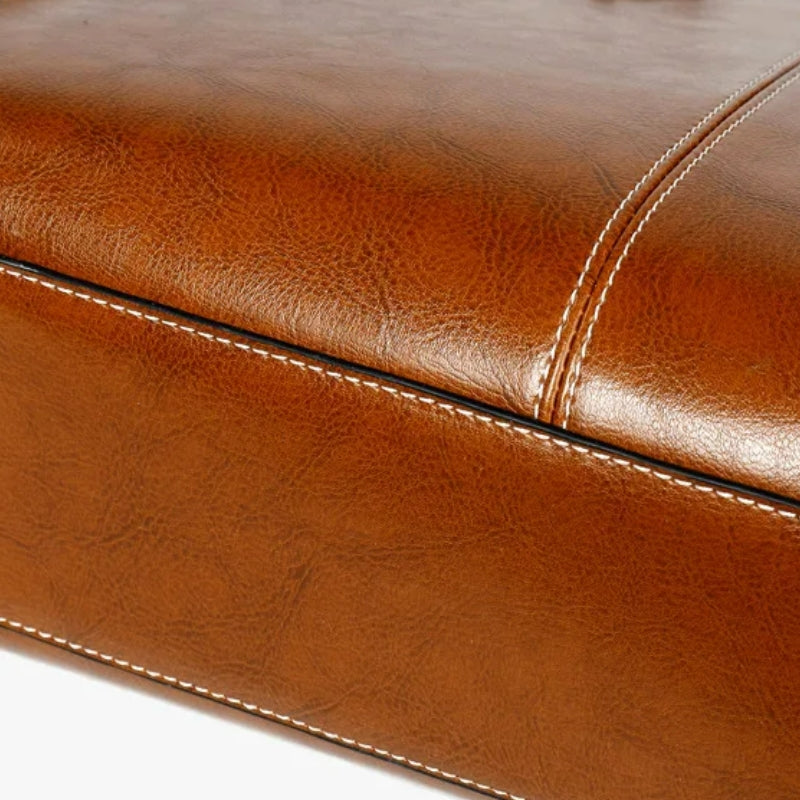 Sac à porter à la main en cuir brun