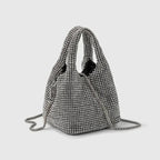 Sac à strass brillant de forme seau pour femme