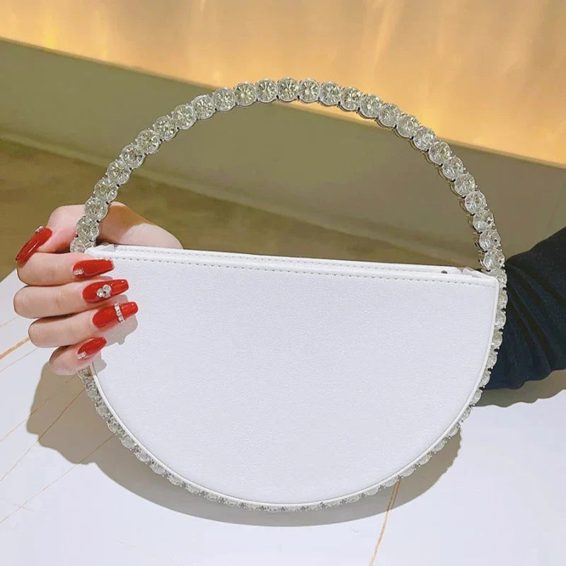 Sac à strass rond pour femme spécial mariage