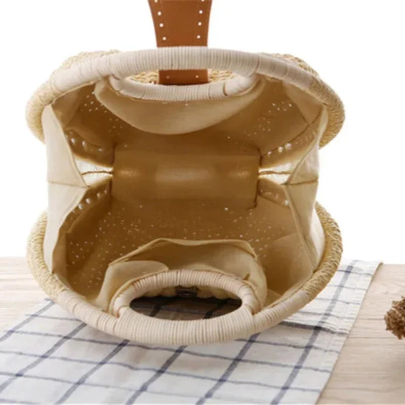 Sac au design rond élégant en rotin