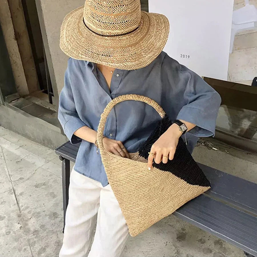 Sac au style décontracté fabriqué en paille
