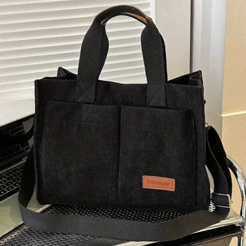 Sac avec matière en velours côtelé