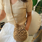 Sac avec tissage en macramé