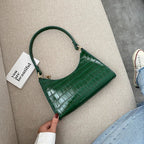 Sac baguette à main en simili au style rétro