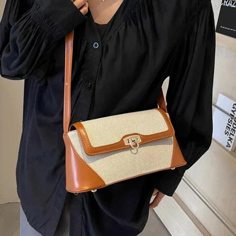 Sac baguette à sangle ajustable en simili