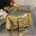 Sac baguette de conception audacieuse avec clou argenté