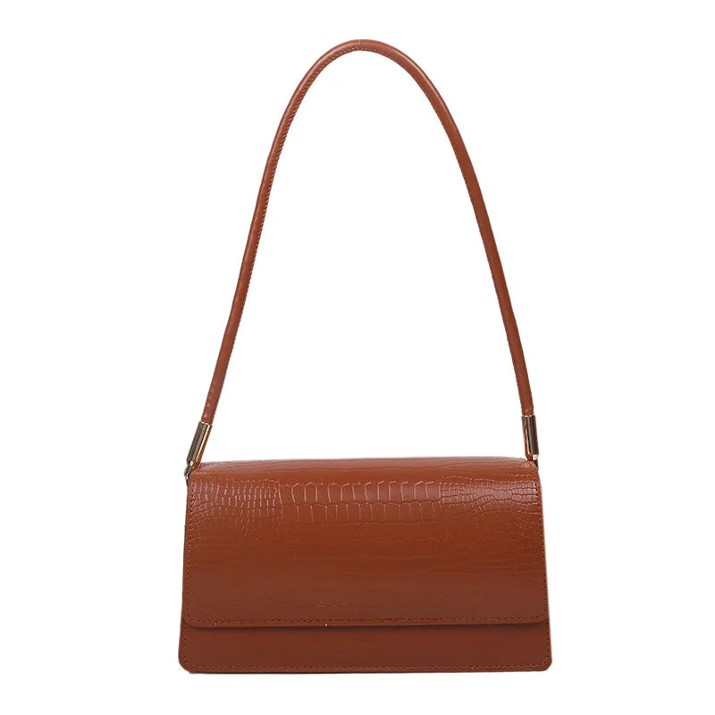 Sac baguette élégant résistant effet croco