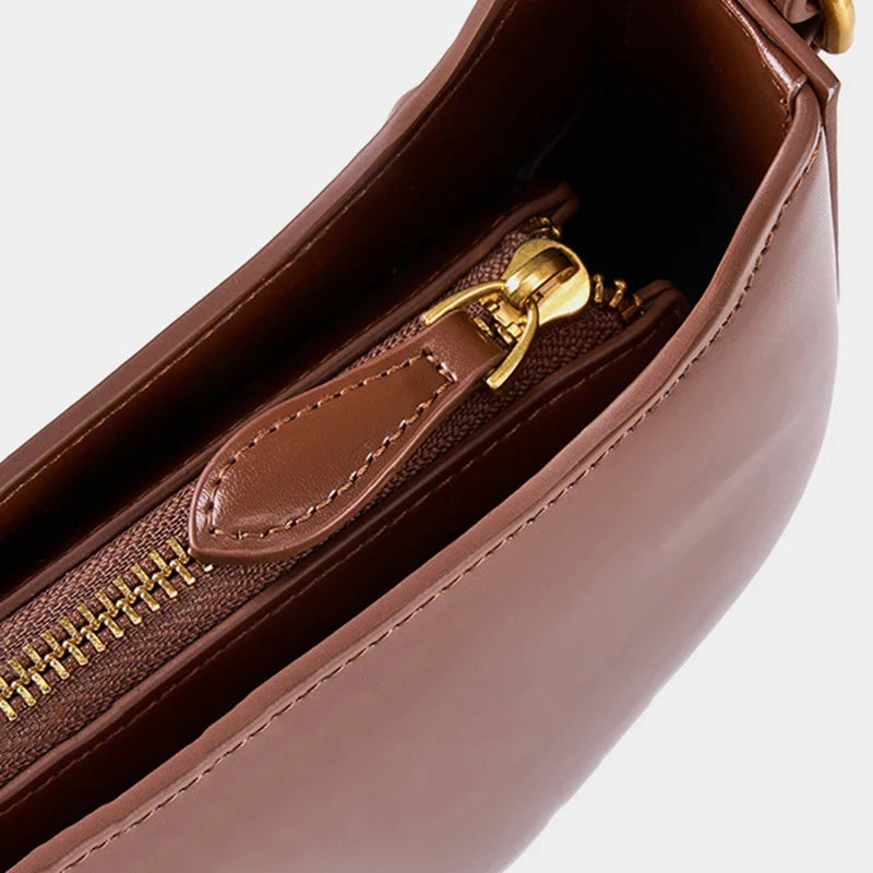 Sac baguette épuré de couleur marron