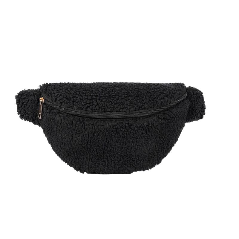 Sac banane doux en peluche pour femme