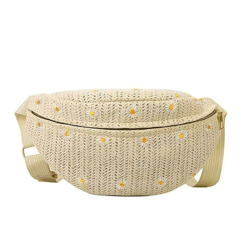 Sac banane en paille pour femme