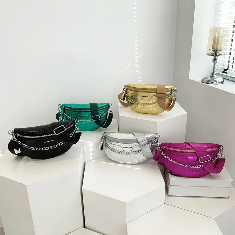Sac banane féminin métallisé