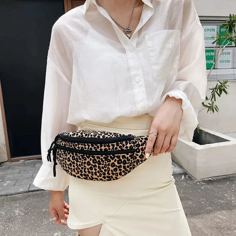 Sac banane femme à imprimé léopard