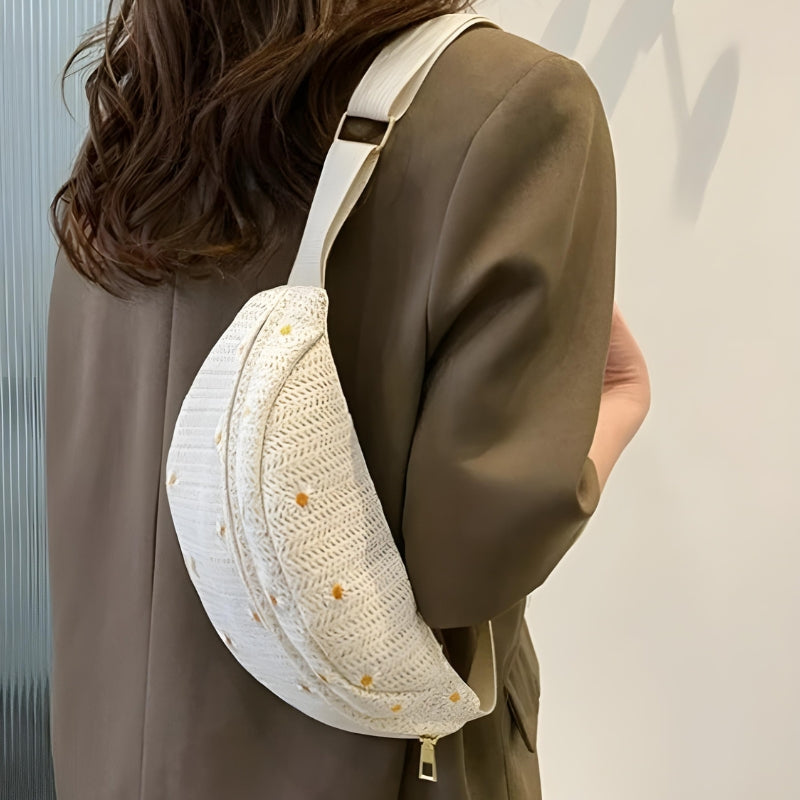 Sac banane femme fait en paille