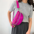 Sac banane métallisé féminin