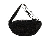 Sac banane noir à paillettes pour femme