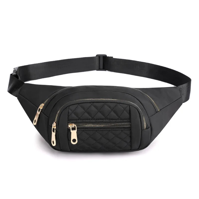 Sac banane noir en nylon pour femme
