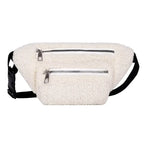Sac banane pratique en peluche pour femme
