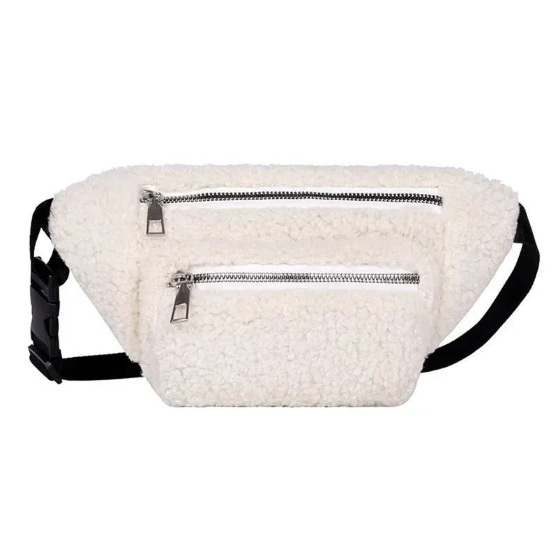 Sac banane pratique en peluche pour femme