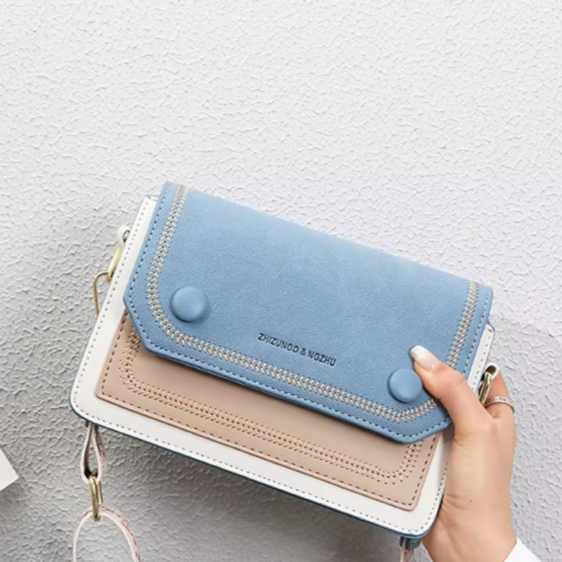 Sac bandoulière bicolore au look cartable