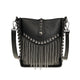 Borsa A Tracolla Donna Con Frange E Borchie Metalliche