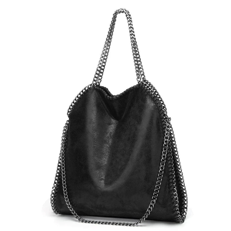 Sac bandoulière noir et souple pour femme