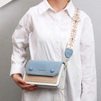 Sac bandoulière style cartable en deux couleurs