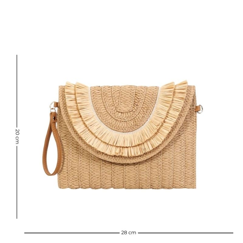 Sac bandoulière tricoté en paille
