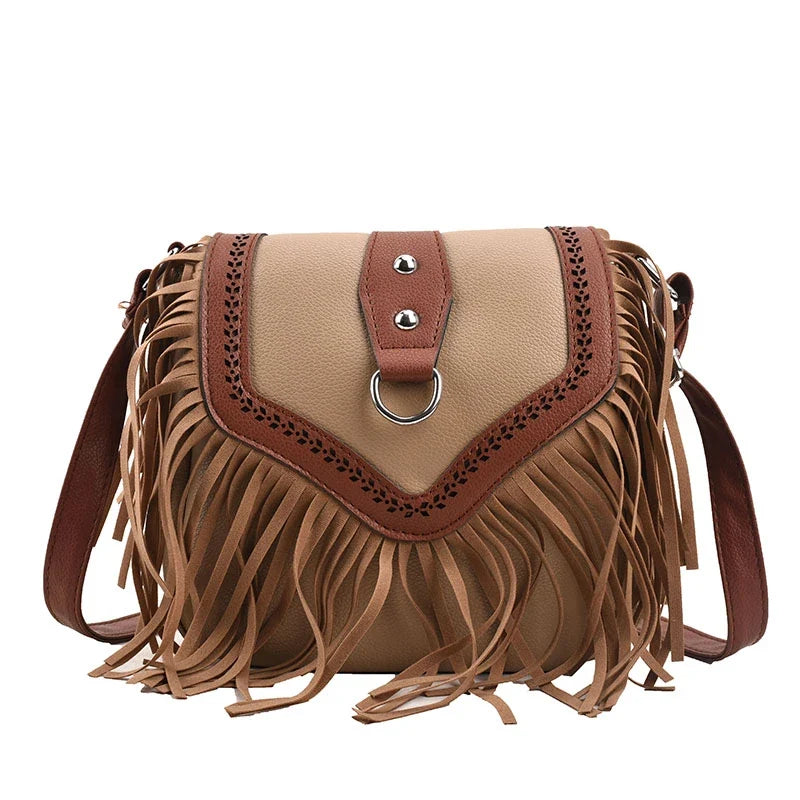 Sac besace à franges