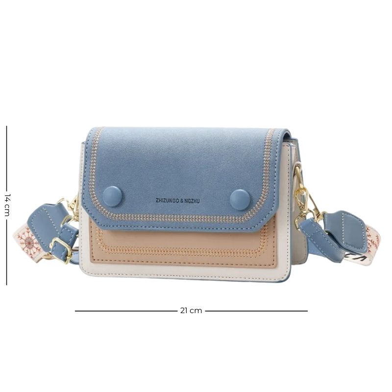 Sac bicolore à bandoulière façon cartable