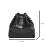 Sac bourse effet crocodile au fini brillant