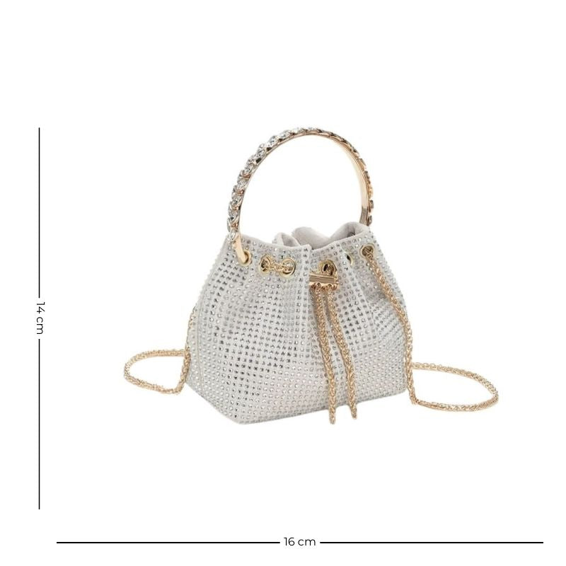 Sac bourse féminin à strass au style luxueux