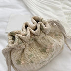 Sac bourse féminin décoré de fleurs brodées