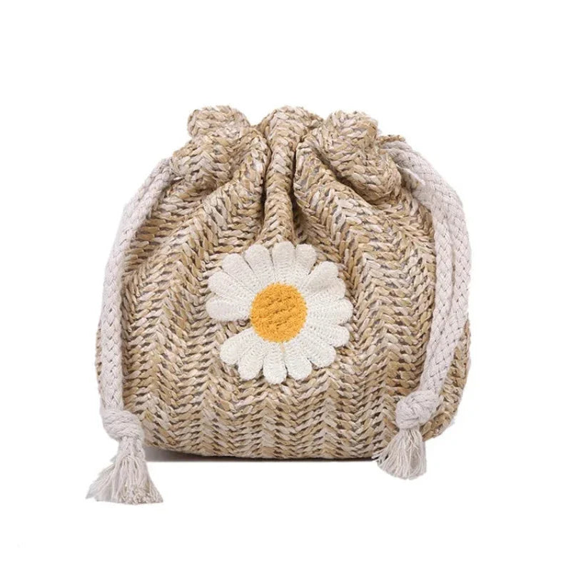 Sac bourse féminin décoré d’une pâquerette