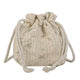 Women's Drawstring Bag With Embroidered Flowers