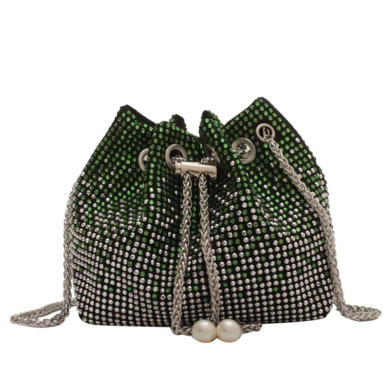 Sac bourse souple à strass pour femme