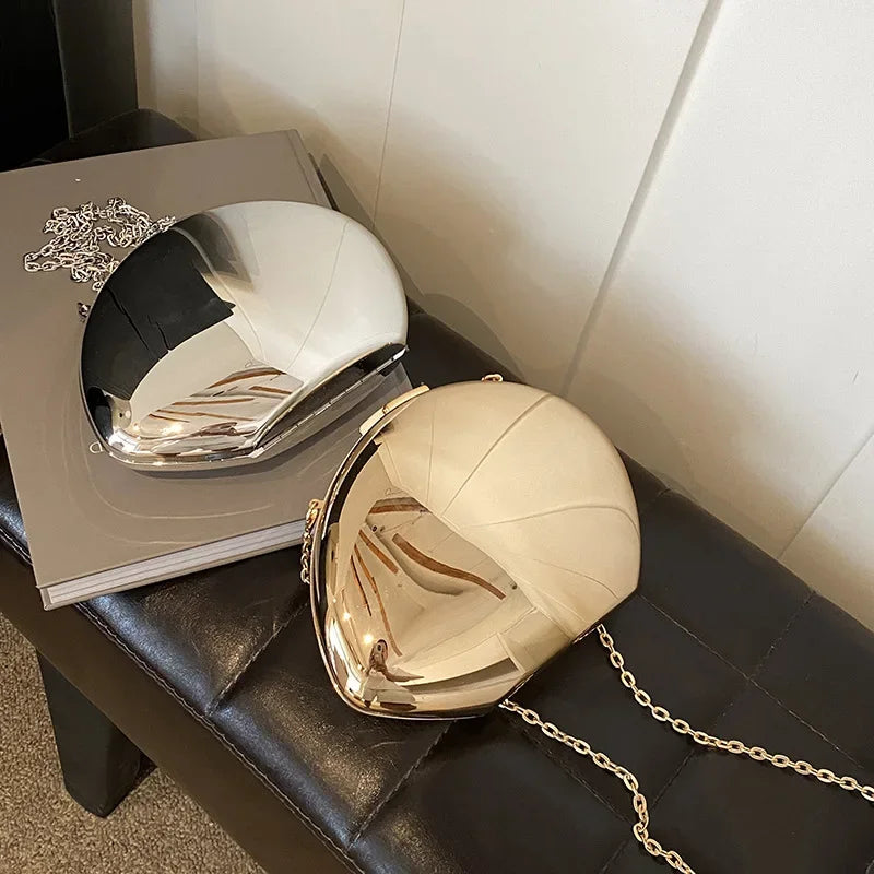 Sac brillant de soirée à forme de coquillage originale