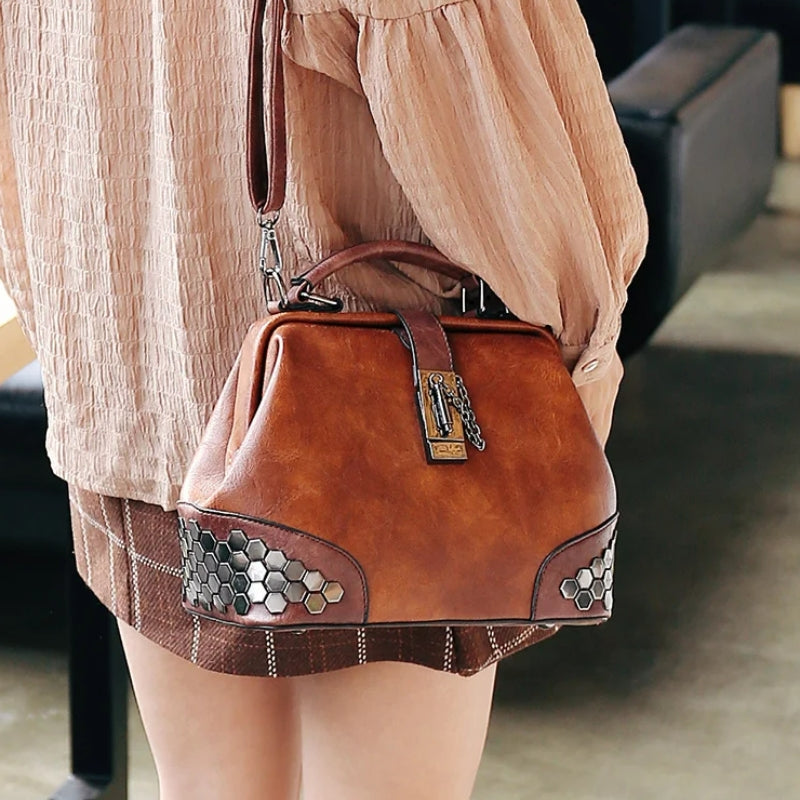 Sac brun à porter à la main style vintage