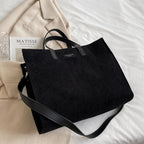 Sac cabas à surface en velours côtelé
