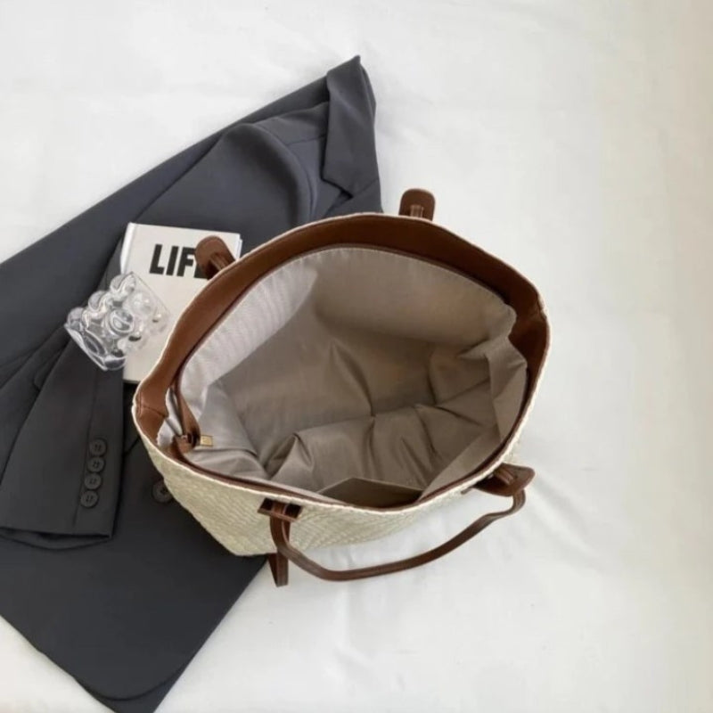 Sac cabas avec finition en tressage