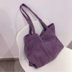 Sac cabas en velours côtelé