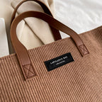 Sac cabas fait de velours côtelé
