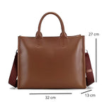 Sac cabas marron porté main ou bandoulière