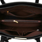 Sac carré avec port à main et bandoulière