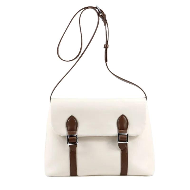 Sac cartable blanc vintage pour femme