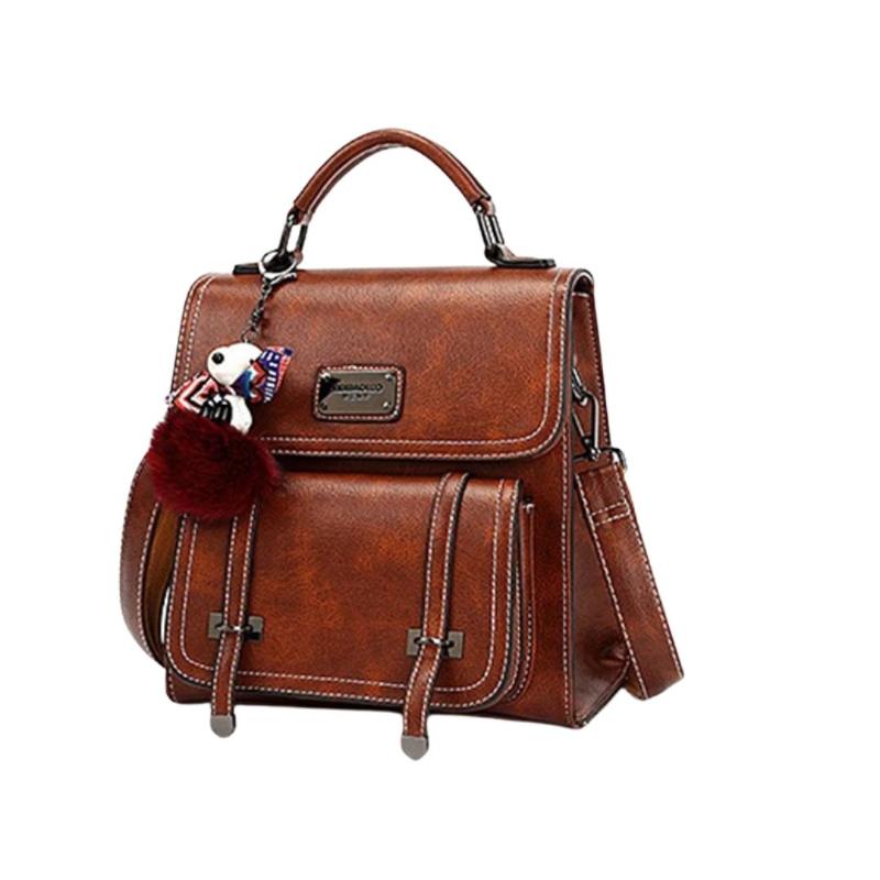 Sac cartable marron vintage pour femme