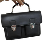 Sac cartable noir pour femme style mallette